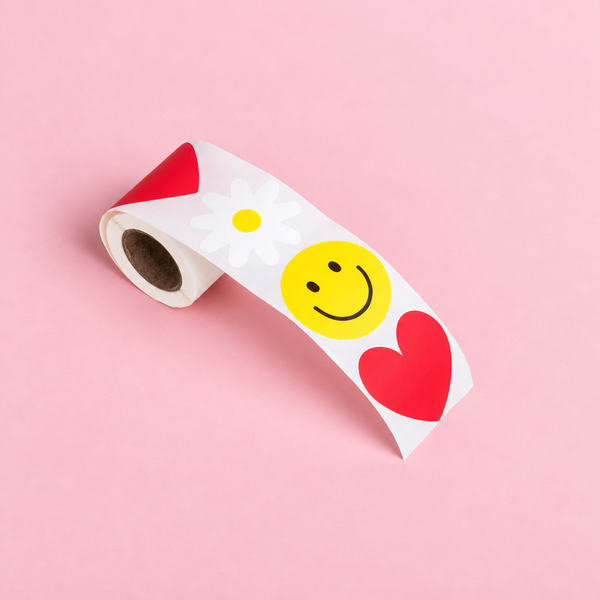 AUFKLEBER - SMILEY, HERZ,  DAISY
