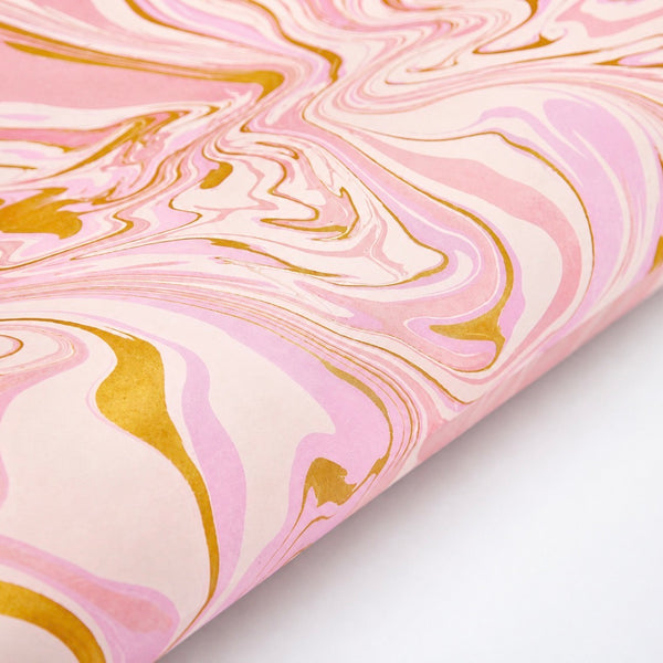 HANDMARMORIERTE GESCHENKSPAPIERBOGEN - MARSHMALLOW