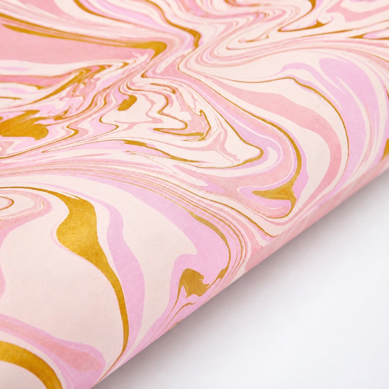 HANDMARMORIERTE GESCHENKSPAPIERBOGEN - MARSHMALLOW