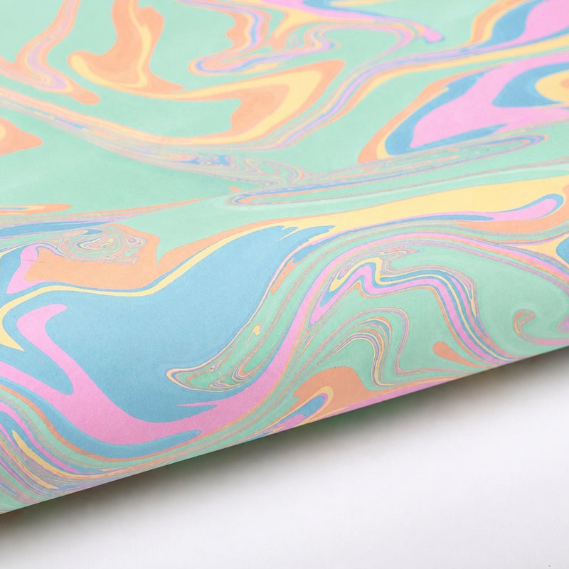 HANDMARMORIERTE GESCHENKSPAPIERBOGEN - PASTEL PUNCH