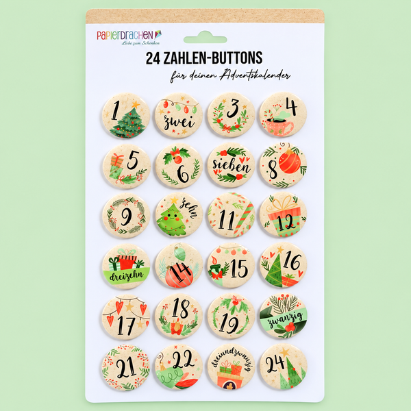 ADVENTSKALENDER BUTTON - WATERCOLOR