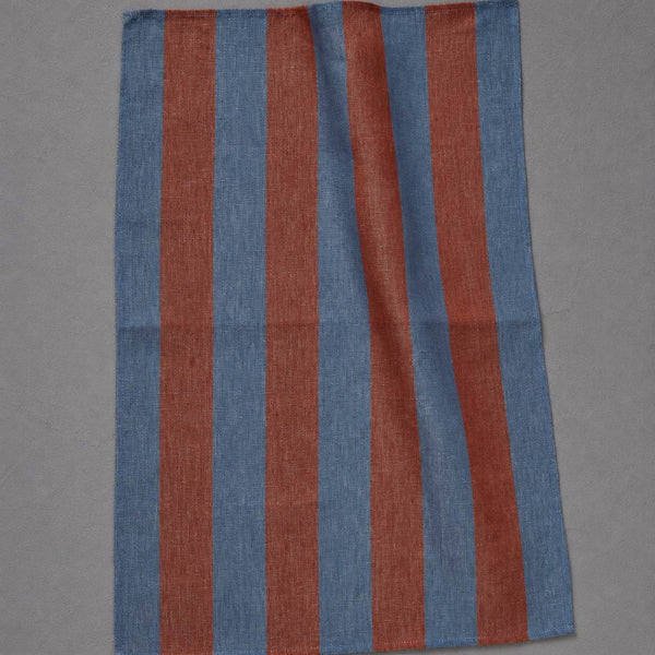 AUX PETITS OIGNONS - BLAU/ROT LEINENTUCH