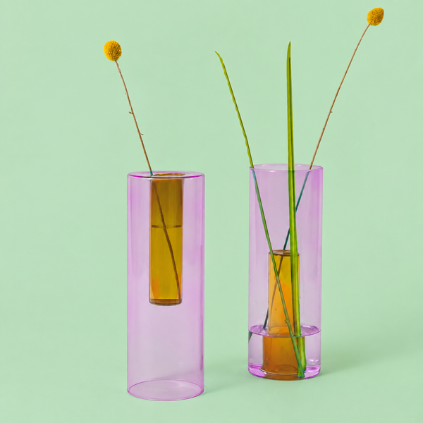 VASE WENDBAR -  LILA / PFIRSICH