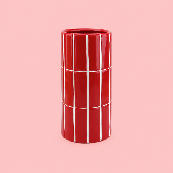 VASE FLIESENMUSTER -  ROT