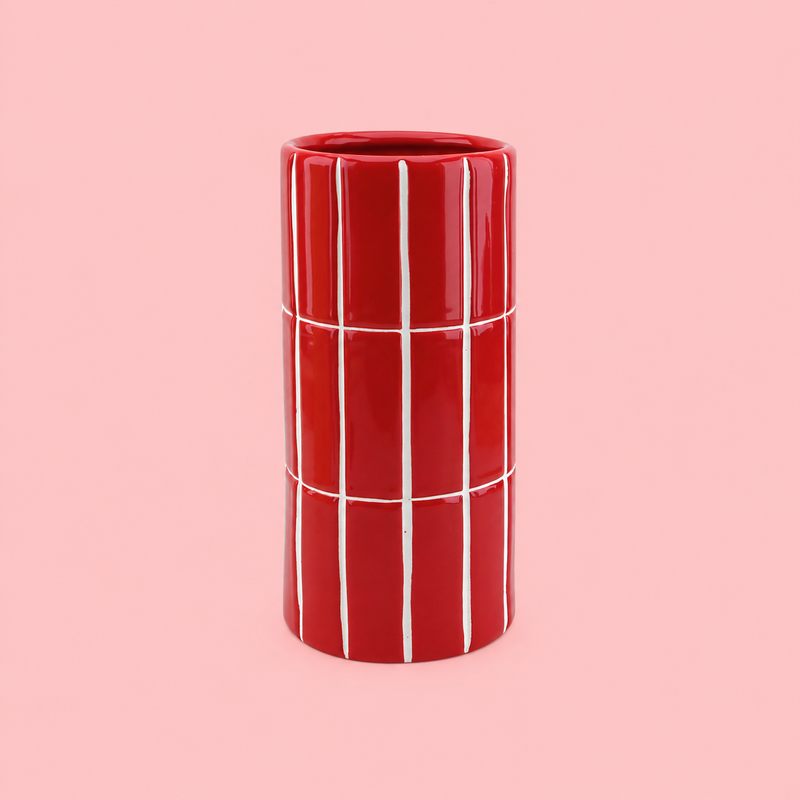 VASE FLIESENMUSTER -  ROT