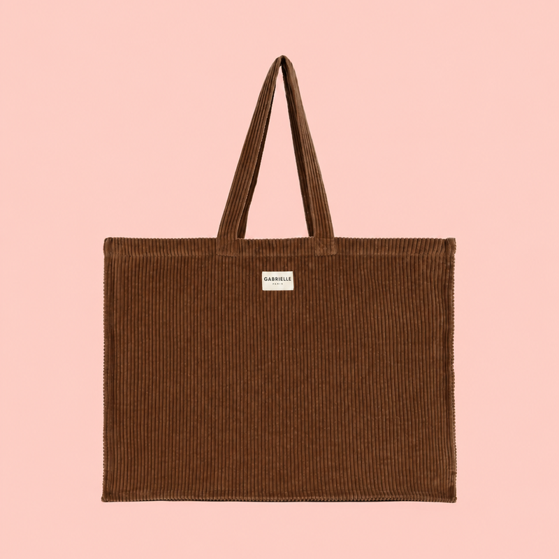 TASCHE AUS VELOURS  - CAMEL