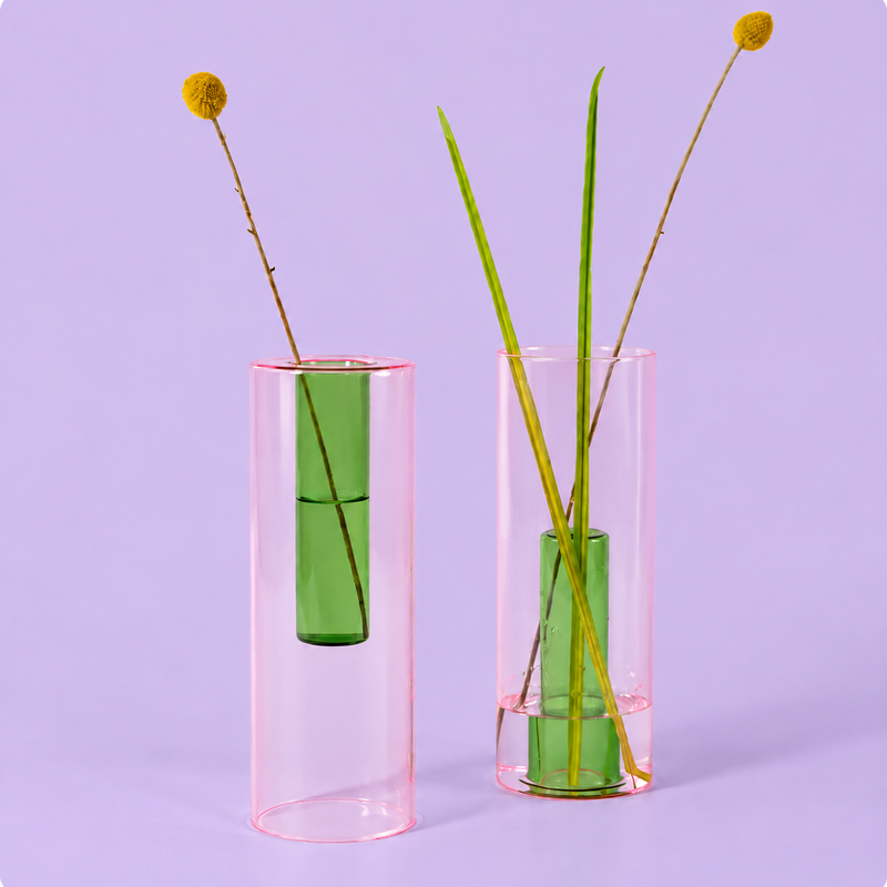VASE WENDBAR - ROSA/GRÜN