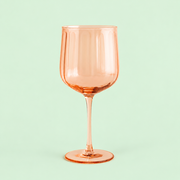 SET MIT 4 STIELGLÄSER AUS ORANGEFARBENEM GLAS