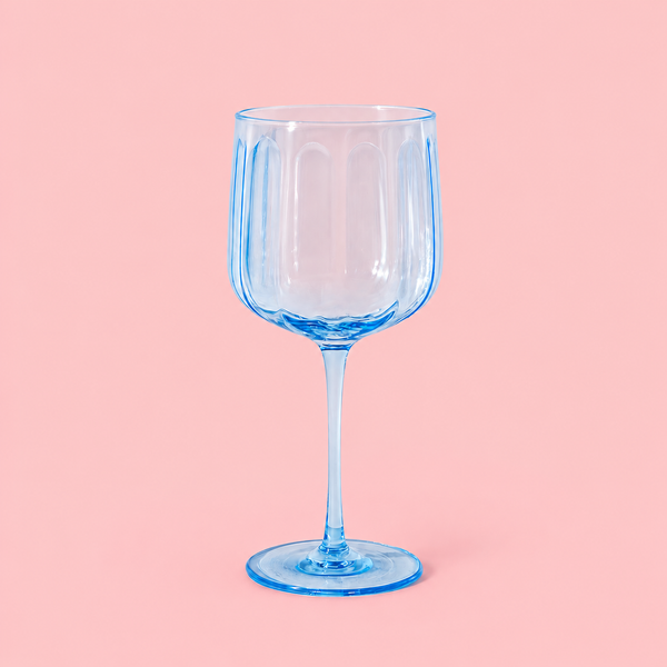 SET MIT 4 STIELGLÄSER AUS BLAUEFARBENEM GLAS