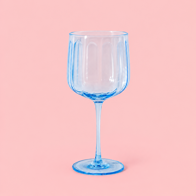 SET MIT 4 STIELGLÄSER AUS BLAUEFARBENEM GLAS