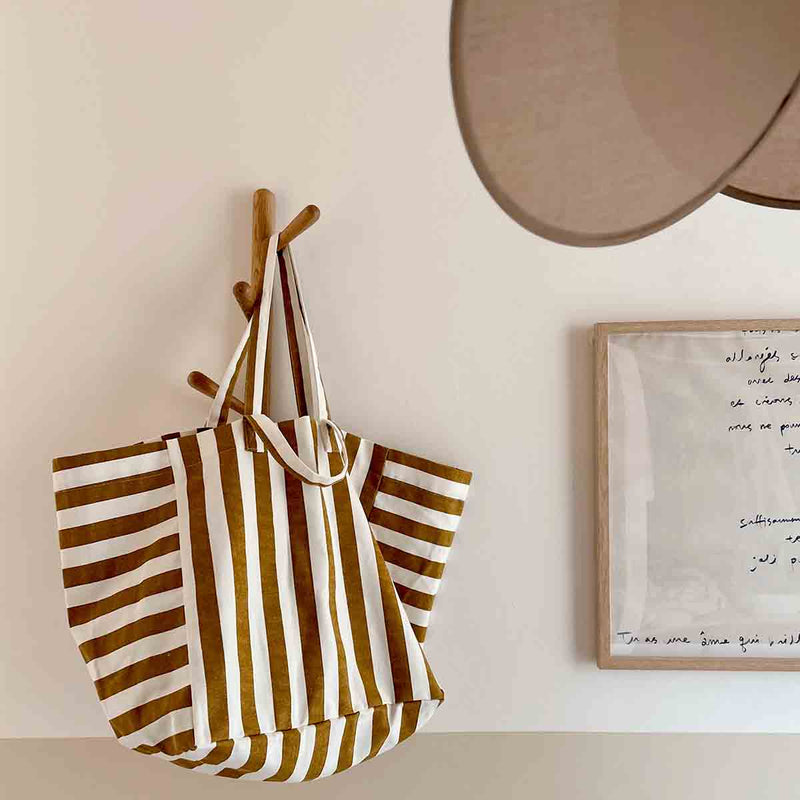 TASCHE GESTREIFT - ECRU