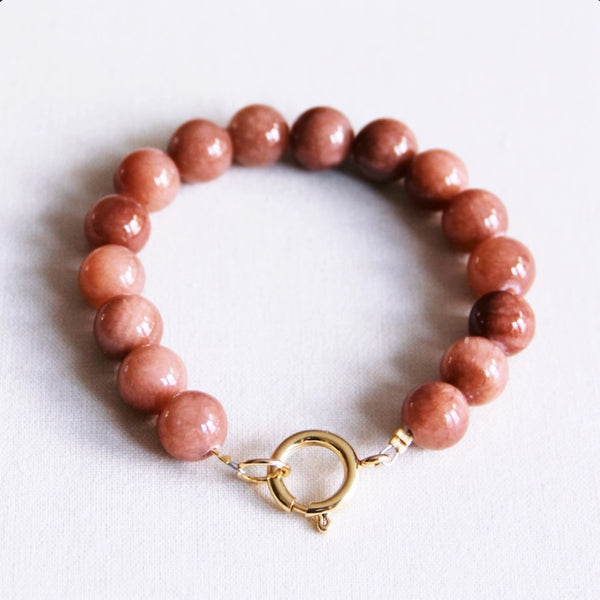 ARMBAND AUS NATURSTEINPERLEN - MOKKA