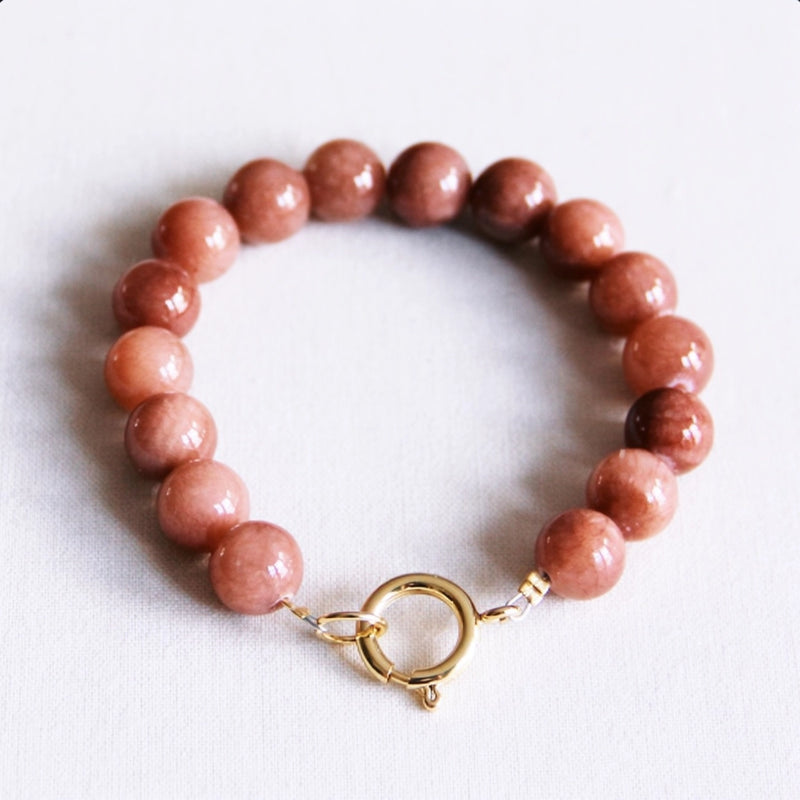 ARMBAND AUS NATURSTEINPERLEN - MOKKA